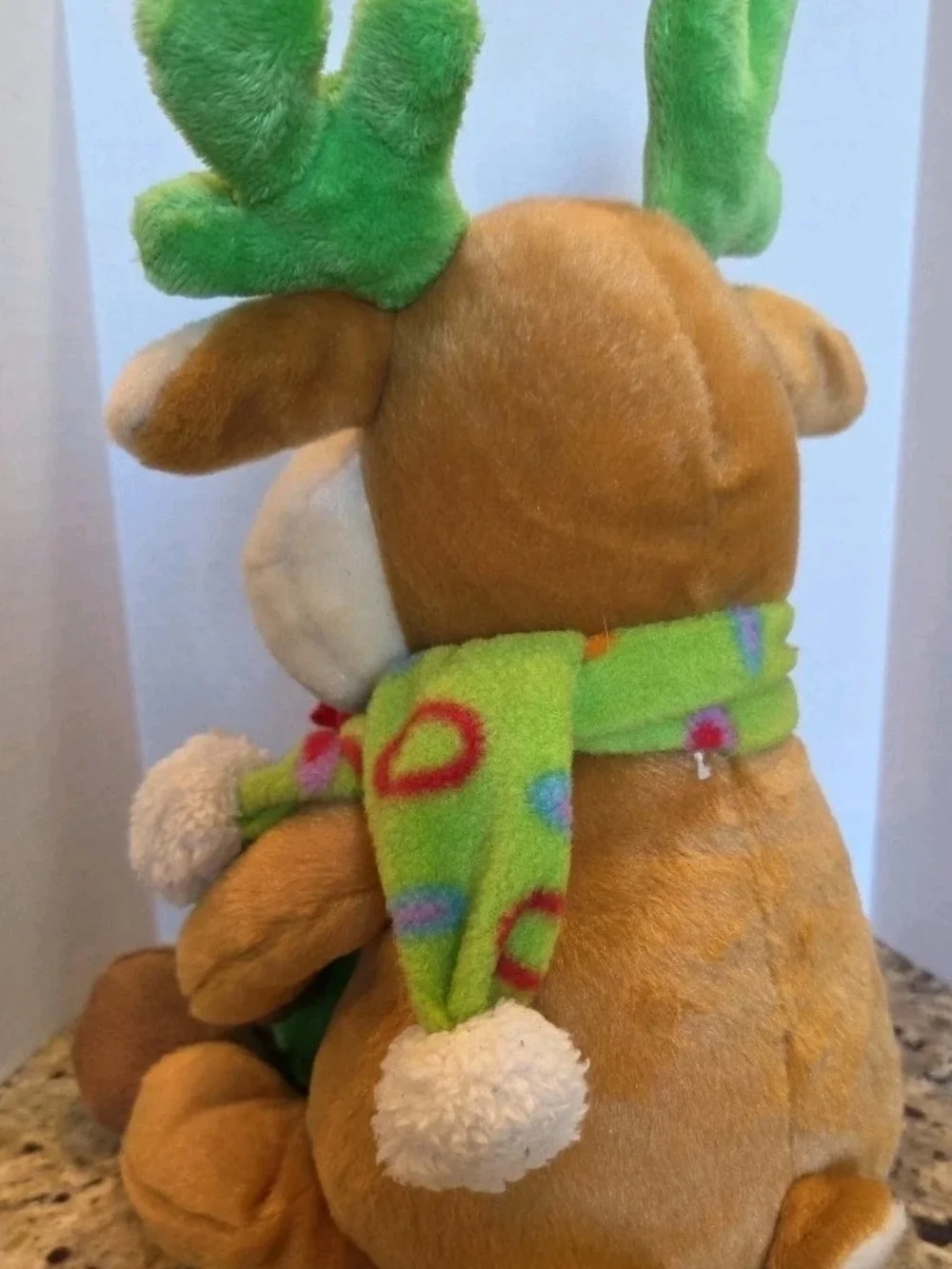 Avon Christmas Animated Plush Reindeer W/ Chirping Birds Deck The Halls Light